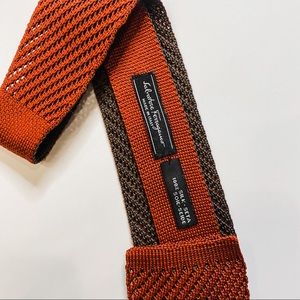 Salvatore Ferragamo 100% Silk Knit Reversible Tie